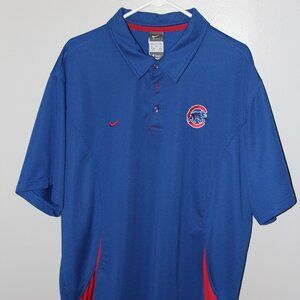 Chicago Cubs Nike Royal Blue & Red Polo Size 2XL